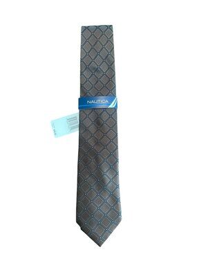Nautica Men's Tie Brown 100% Silk NWT